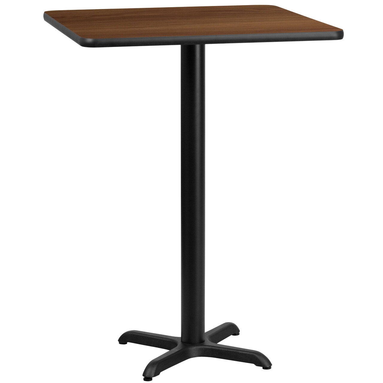 Emma and Oliver 24" Square Laminate Table Top with 22"x22" Bar Height Table Base